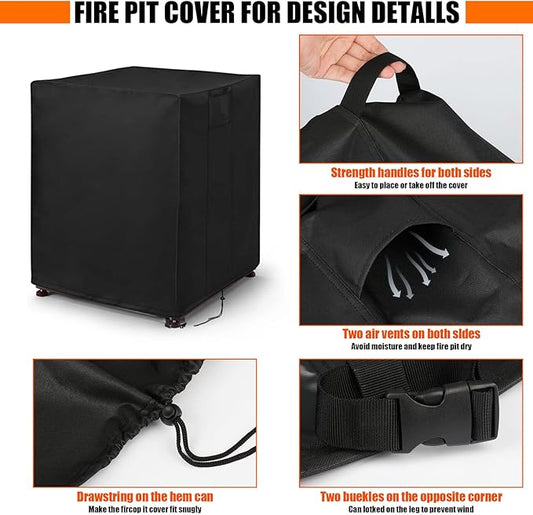 Outdoor Table Cover for 16 Inch Propane Tank Table 600D, Waterproof 20 lb Storage Box 16" x 16" x 21"or 16" x 16" x 22"