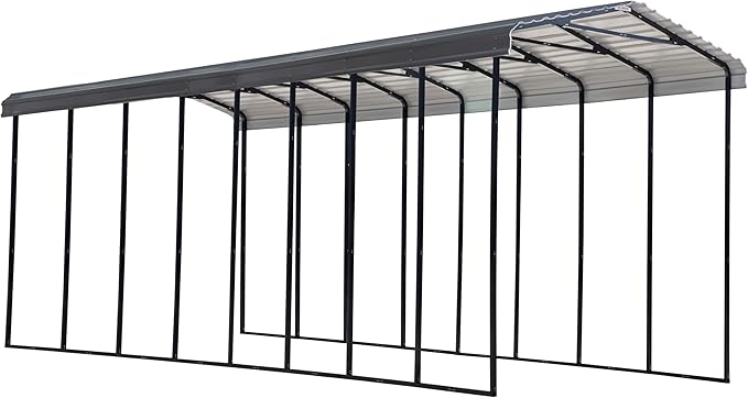Arrow Carports Galvanized Steel Carport, RV Metal Carport Kit, 14' x 38' x 14', Charcoal