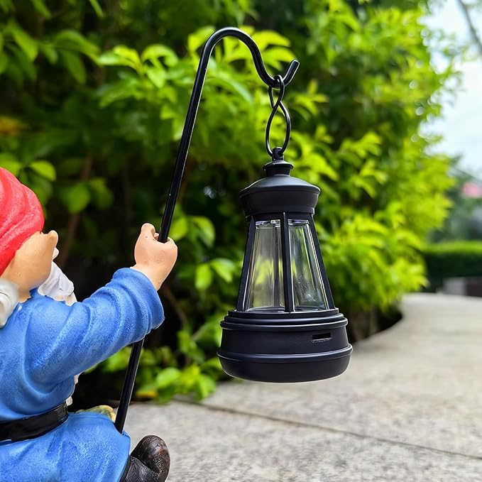 Garden Gnome Statue - Riding Turtle Outdoor Garden Statue Decorations with Solar LED Lights, 7.9" Figurine Ornament for Patio, Yard, Funny Lawn Decor Valentine's Day Gifts for Her, Wife, Sister