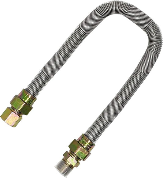 Midwest Hearth 3/4" Whistle Free Gas Flex Line for Fire Pit - Stainless Steel (48" Long)