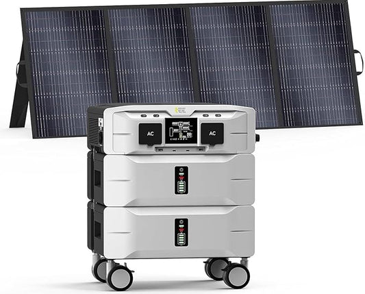 IEE 5120Wh Portable Power Station SP5000 with 400W Solar Panel, 120/240V 5000W(Peak 9000W) AC Output Solar Generator, Expandable Capacity, LFP Battery Generator for Home Use, Power Outages, RVs
