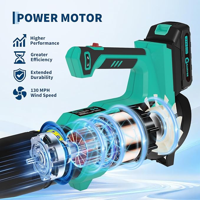 Cordless Leaf Blower - 550CFM & 150MPH, Electric Leaf Blower 2 * 2.0Ah Battery, 20V Blowers Cordless, Lightweight Battery Blowers for Lawn, Patio, Yard, Garden, Outdoor