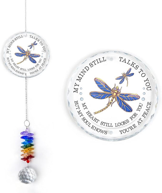 GIFTELIX Memorial Suncatcher - Sympathy Gift for Loss of Loved One - Crystal Rainbow Maker - Bereavement Keepsake - Hanging Crystal Decor - Loss of Family Friend Pet - Suncatcher Ornament