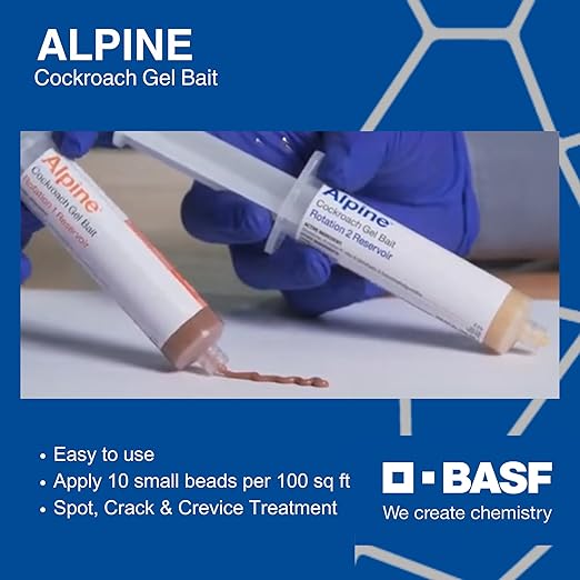 BASF Alpine Rotation 2 Cockroach Gel Bait Roach Killer for Indoor or Outdoor Infestation Control, Syringe Applicator 30 gram, 4 Pack