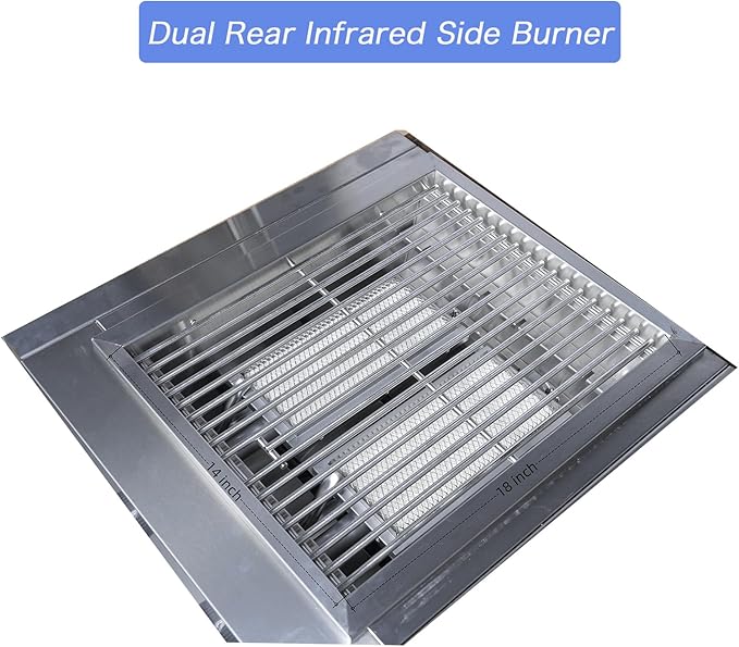 Built in Gas Grill Package: 32" 4-Burner Propane Gas Grill (60,000 BTU) + 26" Powerful Dual Rear Infrared Side Burner + Drop In Storage Drawers + insert Ice Bin + 6 Cooking Conversions
