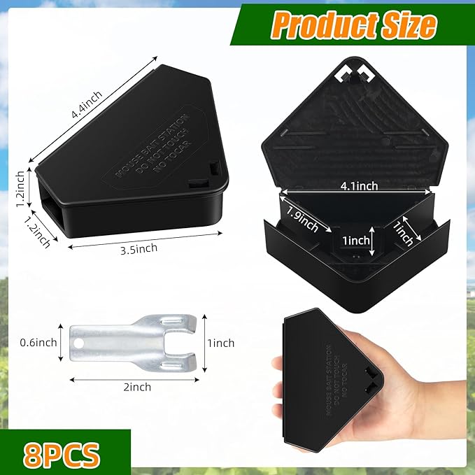 Mouse Station with Keys Black: 16PCS Key Required Mouse Stations Mice Stations, Keeps Children and Pets Safe Indoor & Outdoor