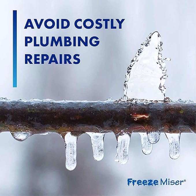 Freeze Miser Outdoor Faucet & Spigot Freeze Protection – Patented Valve Shield, Activates at Water Temperature Below 37°F/3°C – Durable Winter Cover Alternative – Quick Install, Saves Water – 1 Pack
