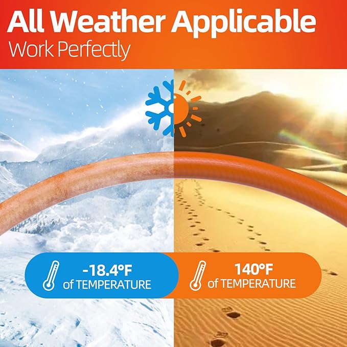 SPECILITE Garden Water Hose 75 ft x 5/8 in Heavy Duty, Flexible and Lightweight, Burst 600 psi, Kink-less Hybrid Rubber Pipe for Backyard, 3/4'' Brass Fittings, Orange