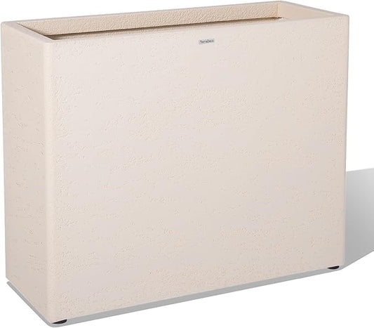 Tall Rectangular Composite ConcretePlanter（30Lx12Wx25H，66 Pounds）,Durable All-Weather Use with Drainage Holes,Large Rectangular Planter for Outdoor Indoor Plants