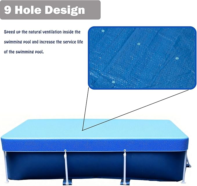 87 x 59 in Rectangle Pool Cover, 7 x 5 Rectangular Frame Swimming, 7 x 4 ft Pool Cover, Durable PE Tarpaulin Dust Proof Rain Proof Garden Outdoor Above Ground Square Pools Cover (87''x59'')