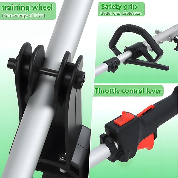 2025 New 8-in-1 Multi-Functional Trimming Tool, 52CC 2-Cycle Gas Powered Weed Eater, String Trimmer, Hedge Trimmer, Edger, Brush Cutter, Pole Chainsaw Pruner with Extension Pole (Orange-8 in 1)