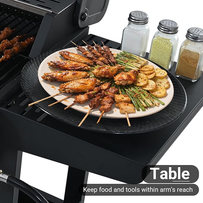 Endark 4-burner | 34,000 BTU all-purpose cast iron bbq grill | Perfect for outdoor cooking, garden, poolside, tailgating and hiking | great for roasting, searing, kebabs
