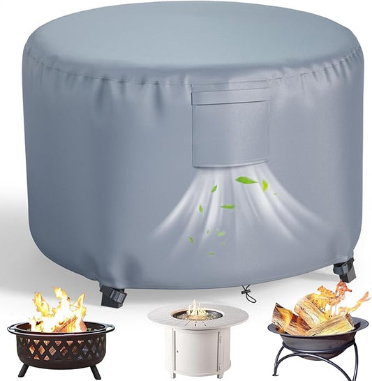 Chinchilla Heavy Duty 44 Inch Round Fire Pit Cover - 100% Waterproof & Weatherproof, Durable All-Season Protection for 41/42/43/44 Inch Propane Fire Pits and Tables