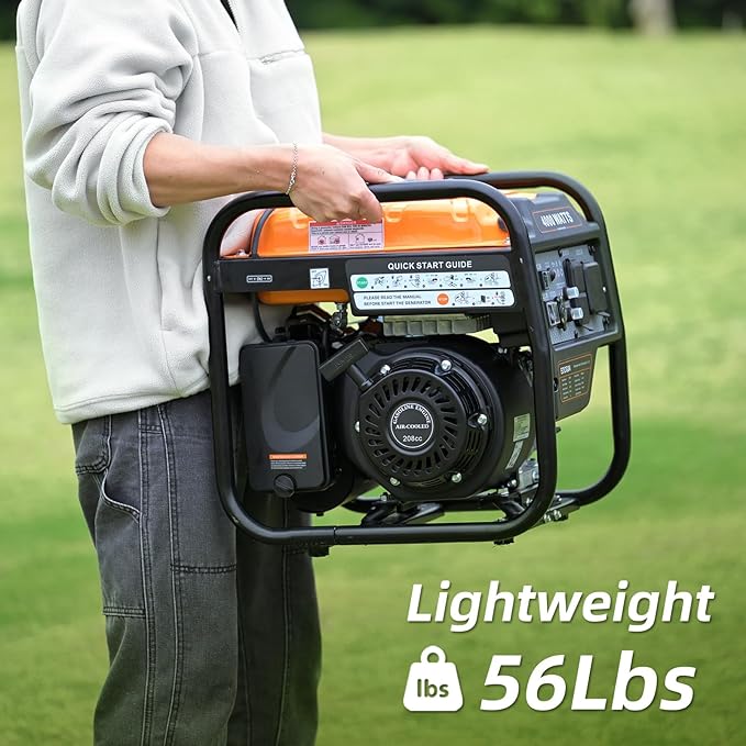 Oxseryn Power Equipment 4000 Watts Inverter Generator Gas Powered, Portable Open Frame Generator, Low Noise with ECO Mode and Inverter Technology, RV Ready, Emergency Home Backup
