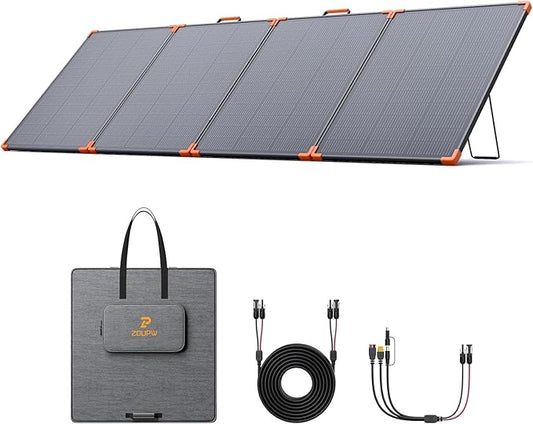 N-Type 16BB 350W Portable Solar Panel for Power Station,Camping Essentials,43V Foldable Solar Charger 25% High Efficiency IP68 Waterproof 4 Reinforced Kickstands for Camping RV Offgrid Living