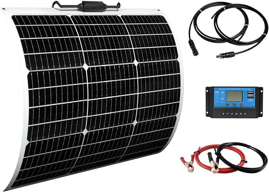 XINPUGUANG Solar Panel Flexible Solar kit (50W Solar KIT White)