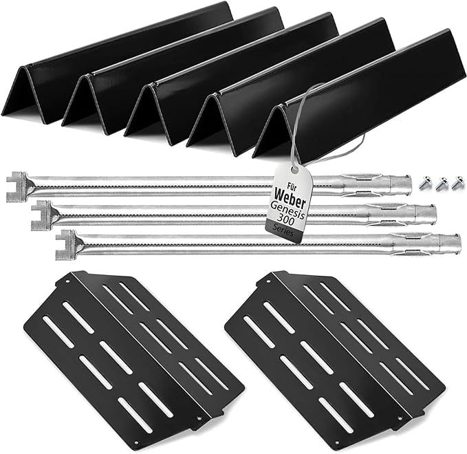 Grill Replacement Parts for Weber Genesis 300 Series 17.5" Flavorizer Bars Heat Deflector Burner Tube Set Kit for Weber E310 E320 E330 EP310 EP320 EP/CEP330 S310, Weber Grill Parts 7621 65505 7622