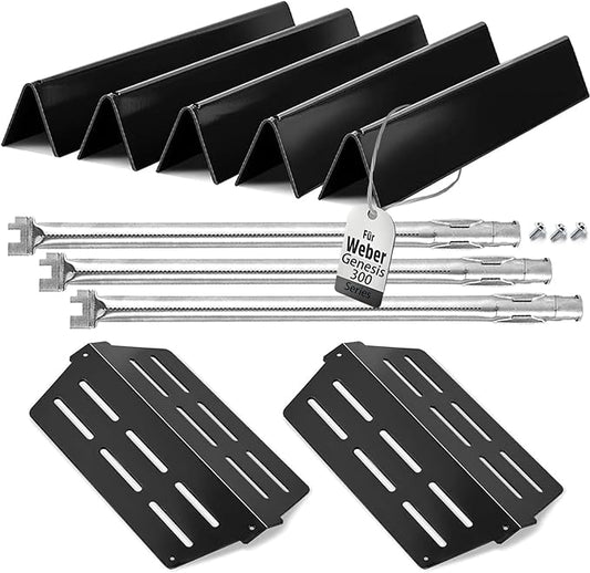 Grill Replacement Parts for Weber Genesis 300 Series 17.5" Flavorizer Bars Heat Deflector Burner Tube Set Kit for Weber E310 E320 E330 EP310 EP320 EP/CEP330 S310, Weber Grill Parts 7621 65505 7622