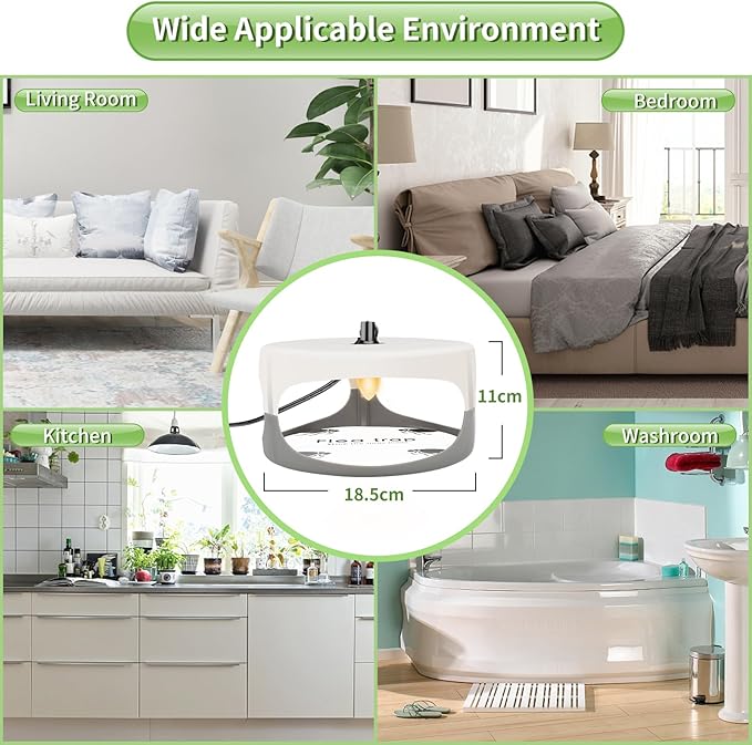 Flea Traps for Inside Your Home,New Bed Bug Trap with Light Refills and Sticky Pads,Electronic Fly Gnat Traps Indoor,Sticky Flea Bombs for Home Indoor(2 Pack)
