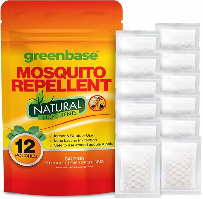 12 Pack Mosquito Repellent Pouches – Natural Indoor & Outdoor Mosquito Repellent for Home, Yard, Patio & Porch | Long-Lasting Mosquito Control Bags – Safe for People & Pets
