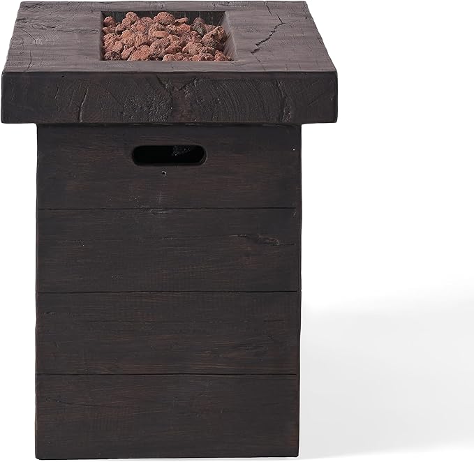 Propane Fire Pit Table, 45 Inch Firepits for Outside, Rectangular Gas Fire Pit for Outside Patio, Propane Fire Table, 50000BTU, Brown