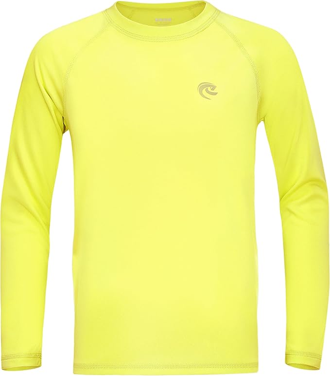 Boys UPF 50+ Swim Shirt Long Sleeve, 1 or 2 Pack UV Sun Protection Rash Guard, Youth Kids SPF Water Shirts for Beach Surf