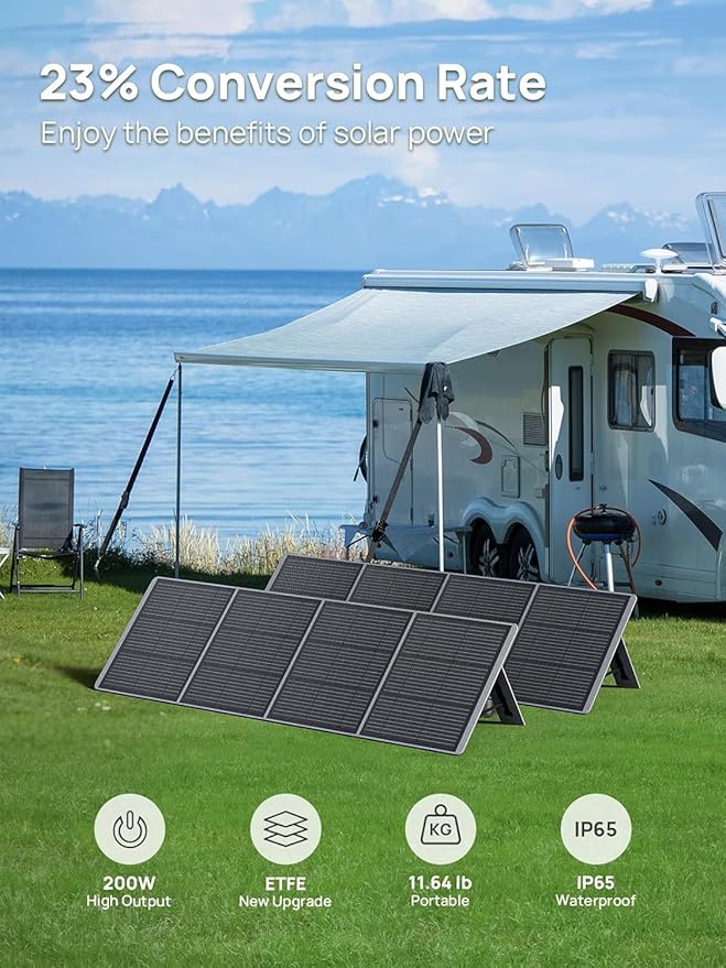 AFERIY Solar Generator P210 with 200W Solar Panel 2400W Portable Power Station 2048Wh | AC Output with 120V,2400W,Solar Generator for Home Use,Outdoor Camping,Power Outage, Camping,Emergencies