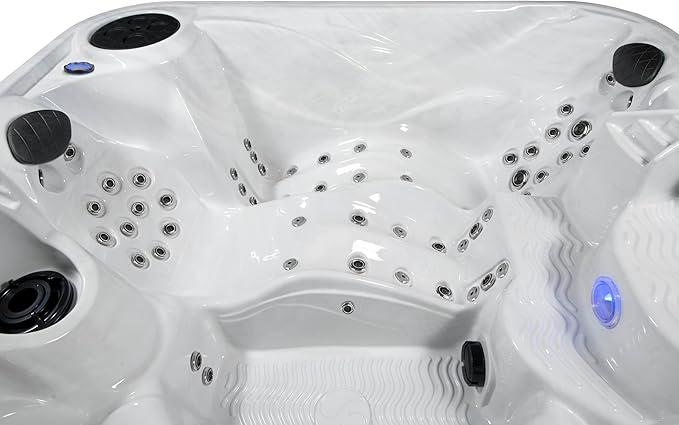 AquaLife Amplified™ 6-Person 100-Jet Acrylic Double Lounger Hot Tub with Bluetooth Stereo, LED Lighting, Insulated Cover, Stainless Steel Heater and Ozonator