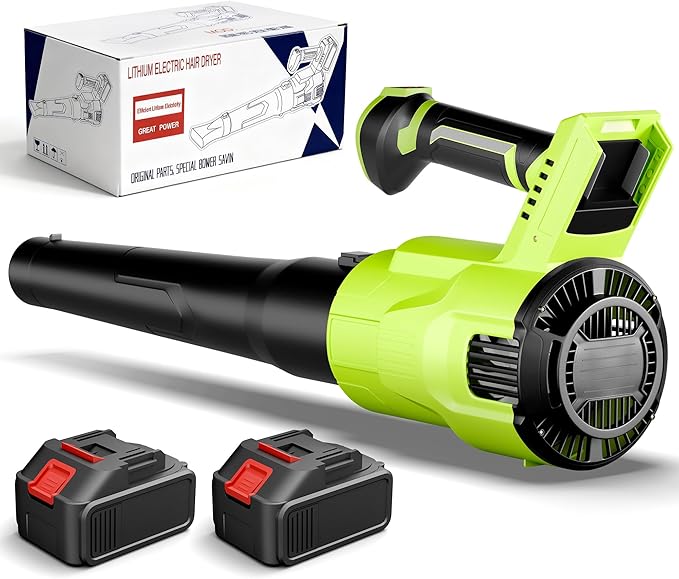 LUCKPRO Electric Leaf Blower Cordless, 200 MPH Wind Speed, 2 x 4.0Ah Batteries, Handheld Leaf Blowers for Lawn Care, Stepless Speed Control, Portable Lightweight Grass Blower for Yard, Patio