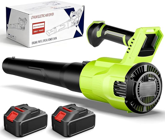 LUCKPRO Electric Leaf Blower Cordless, 200 MPH Wind Speed, 2 x 4.0Ah Batteries, Handheld Leaf Blowers for Lawn Care, Stepless Speed Control, Portable Lightweight Grass Blower for Yard, Patio