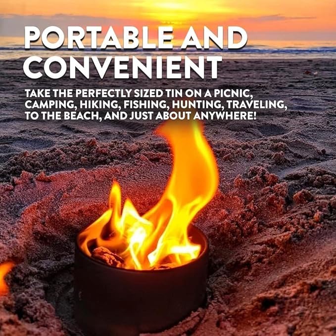 City Bonfires Portable Fire Pit - Mini Fire Pit, Table Top Firepit, No Wood, No Embers, 3-5 Hours of Burn Time - Food Safe for Smores - Lightweight, Emergency Heat, Camping Stove (24-Pack)