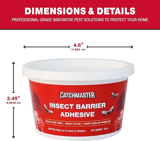 Catchmaster Tree Banding Insect Barrier 6Pk, 15oz Pails, Lanternfly & Ant Traps, Outdoor Adhesive Crawling Insect Trap, Glue Traps to Protect Trees, Fruit & Plants