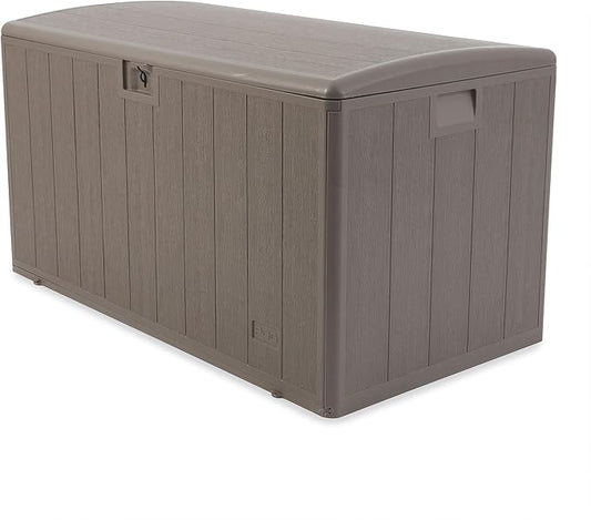 Plastic Development Group Outdoor Storage Deck Box, Soft Closure, 130 Gallon, Driftwood