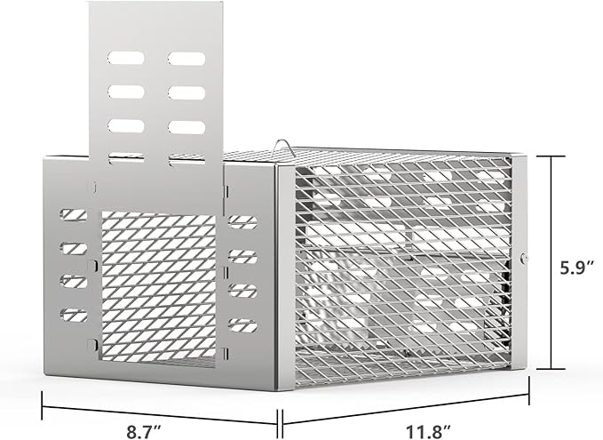 Rat Trap, Humane Mouse Trap with Double-Opening One-Way Door Design, Automatic Continuous Cycle Mouse Trap, Suitable for Indoor and Outdoor Use, for Capturing or Releasing Rodents