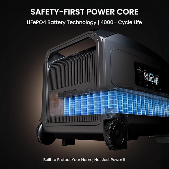 OUPES Guardian 6000 Ultimate Power System: 9216Wh Dual Battery Station with 6000W Output, 4x240W Solar Panels (960W), 120V/240V Dual Voltage for Complete Energy Independence & Home Backup