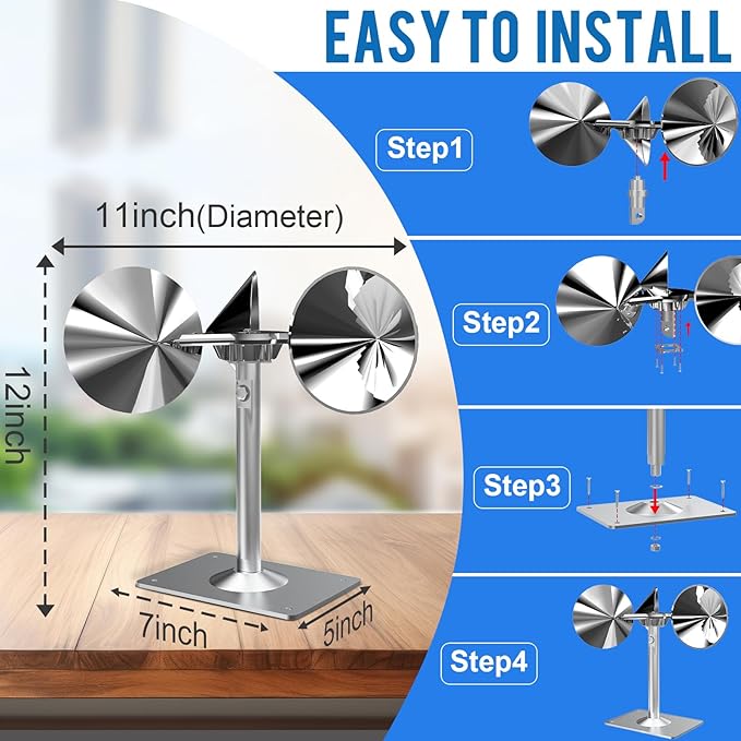 Bird Reflectors Spinning Wind Powered，Bird Scare Reflective Device Keep Bird Pigeon Woodpeckers and Sparrows Away for Outdoor Patio, Yard, Garden, Rooftop and Vegetable Gardens