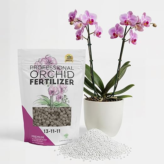 Leaves and Soul Orchid Fertilizer Pellets |13-11-11 Slow Release Pellets for Seedlings and Mature Plants | Multi-Purpose Blend & Gardening Supplies, No Fillers | 5.2 oz Resealable Packaging