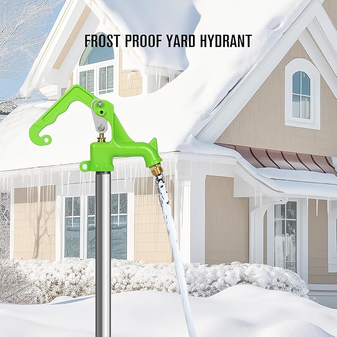 GALAX PRO Freeze Proof Outdoor Hydrant Head with 3/4" Pipe Connection, 1" NPT Galvanized Pipe Thread, No Lead -Perfect for Yard, Garden, Farm, Pasture Irrigation & Drinking (Pipe Not Included)