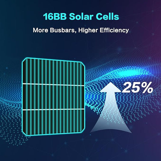 JJN Bifacial 400 Watt Solar Panel, 16BB N-Type 2 Pcs 200W 12V 25% High Efficiency 400W Solar Panels, Monocrystalline Solar Module for RV Home Farm Trailer Camper Marine Off-Grid Solar System