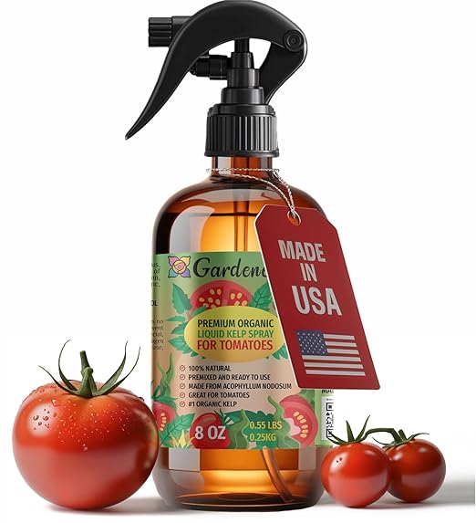 GARDENERA Professional Organic Liquid Kelp Spray for Tomato Plants - 8 oz - Ready-to-Use Fully Organic Seaweed & Kelp Fertilizer Mist