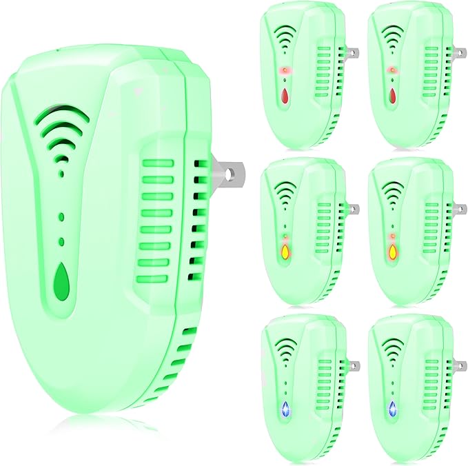 2025 Upgraded Version Ultrasonic Pest Repeller 6 Pack, Mouse Repellent Indoor Plug in, Insect Ultrasonic Repellent for Bugs Roach Insect Mice Spider Mouse Mosquito Ant, 3 Mode Switching (7 Pack)