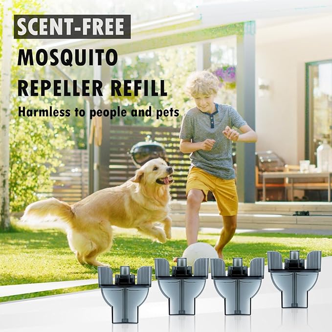Mosquito Repellent for Home, 4 Pack Ideal for Bedroom Kitchen and Garden Use, Advanced Cartridges Compatible with E-Series Refills 4Pcs Provide 20 Foot Protection Zone Outdoor