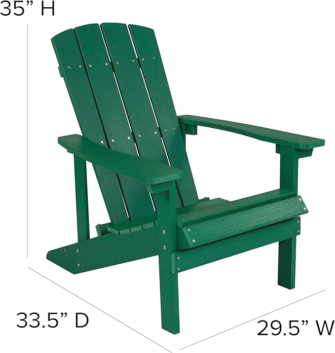 EMMA + OLIVER Campfire Set - Two Green Poly Resin Adirondack Chairs - 29" Star and Moon Fire Pit with Mesh Cover - Weather Resistant - Wood Burning Fire Pit