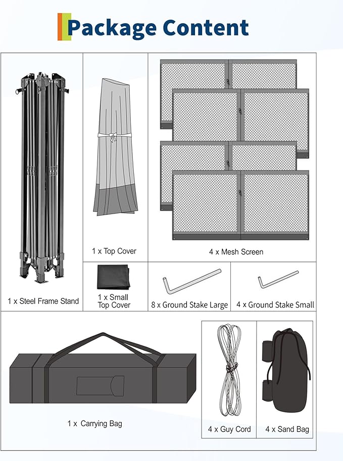 Canopy Tent 12x12 ft, Pop Up Gazebo One-Push Setup with 4 SandBags for Backyard Parties and BBQs, Mosquito Netting & Height Adjustable - Khaki & Coffee