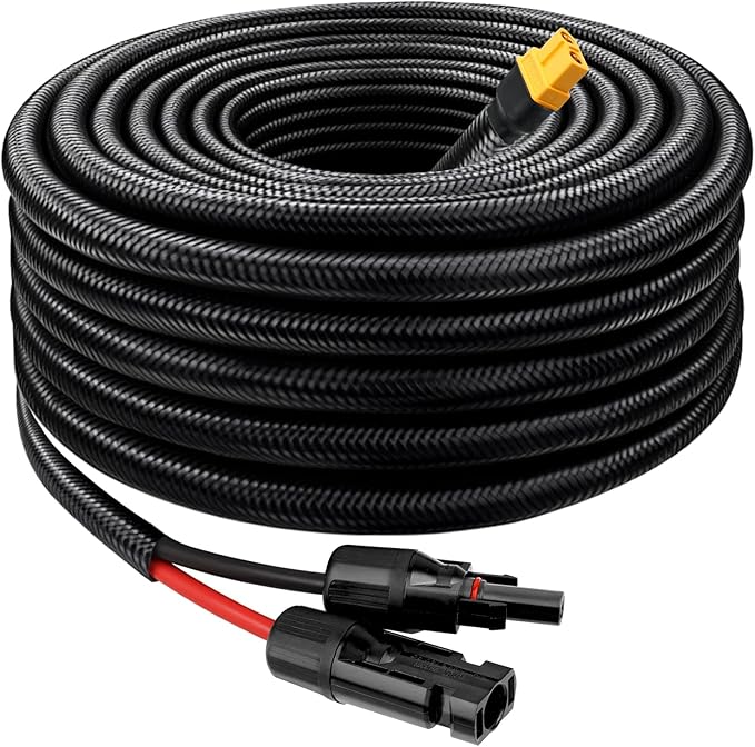 MOOKEERF Solar to XT60 Cable 10AWG 15FT Solar Connector to XT60 Adapter Cable for Solar Panel to Battery RV Portable Power Station Solar Generator - 15 Foot
