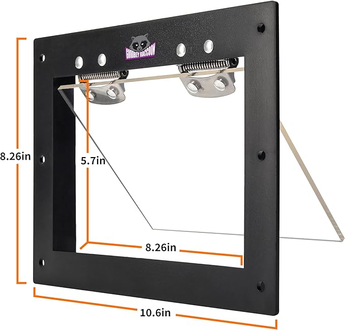 Raccoon One Way Eviction Door - Raccoon Trap Contactless Excluder for Outdoor Spaces Like Attics, Chimneys & Under Decks. Fast Results, Easy DIY Installation Small
