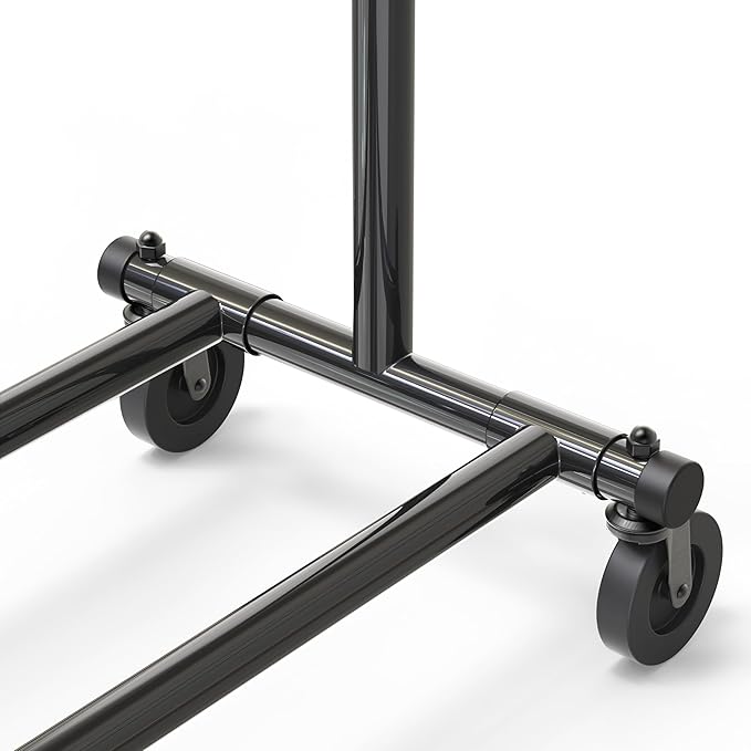 Simple Houseware Heavy Duty Clothing Garment Rack, Holds Up to 150 lbs, 42 to 67 Inches Extensible Rod, Black