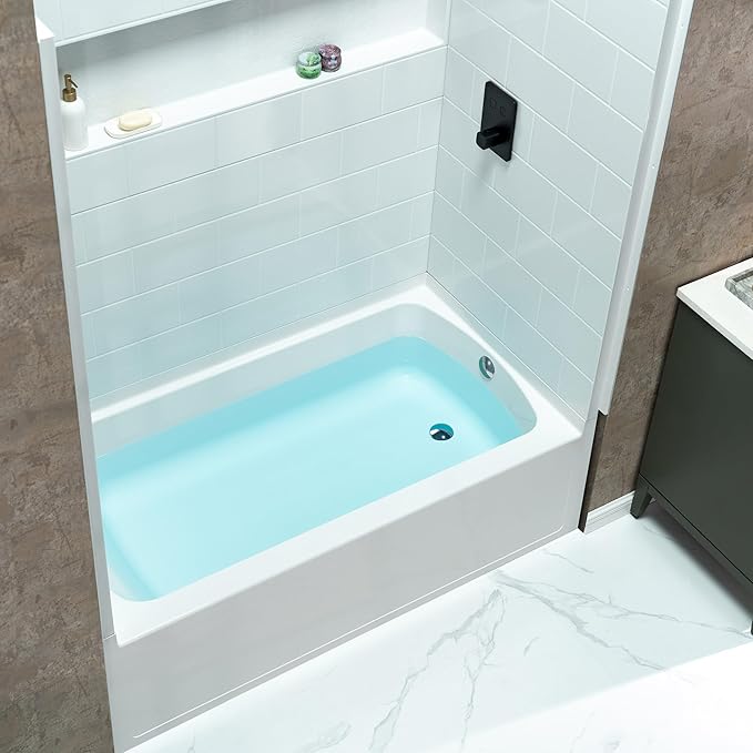 WOODBRIDGE 60” x 32” Alcove Soaking Bathtub in white with Right-Hand Drain Hole