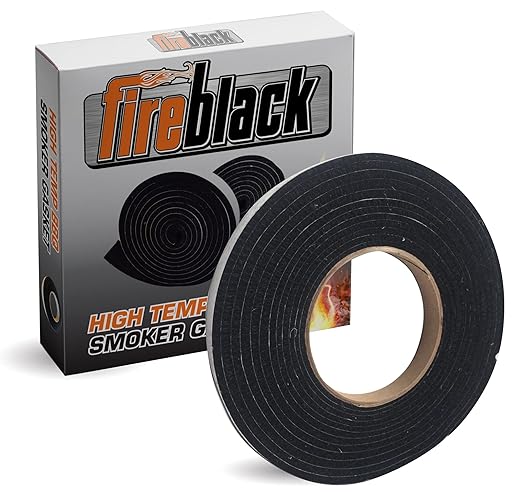 Fireblack® Hi Temp BBQ Smoker Gasket Self Stick 15 ft High Heat 1/2 x 1/8 Black