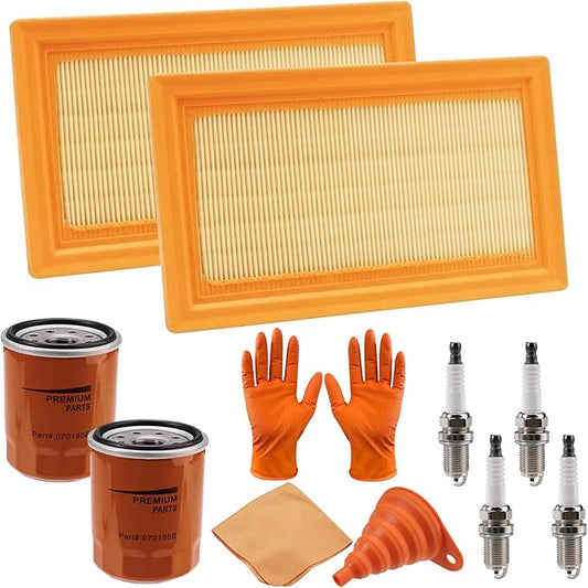 Generator 6485 Maintenance Kit - 0J8478 Air Filter, 070185E Oil Filter, RC12YC Spark Plugs, Compatible with 22KW 16 - 20KW 24KW 26KW Air Cooled Standby Generator with 999cc Engine 2013+ (2 Pack)